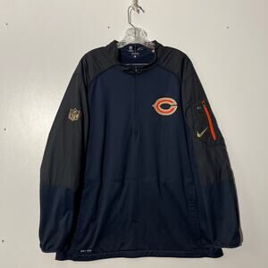 Nike Chicago Bears NFL Dri-Fit Quarter Zip Blue & Gray Sweater Men’s Size XL